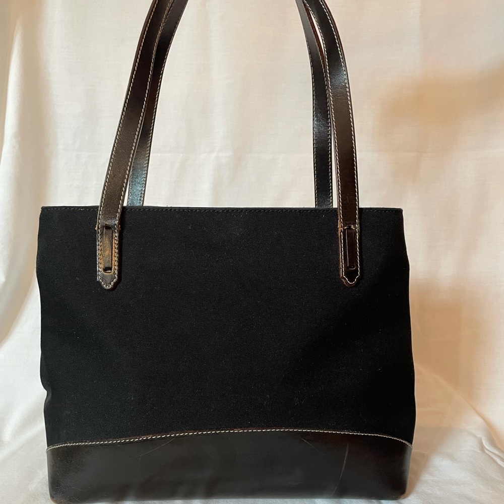 Rare Vintage Canvas/Black Leather Kate Spade Bag.
